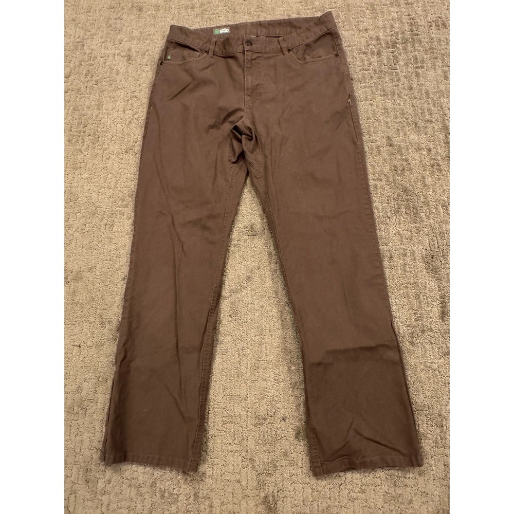 Stio Rivet Pant Men's Size 36R/30 Brown Wash Fade Straight 5-Pocket Cotton (D1)
